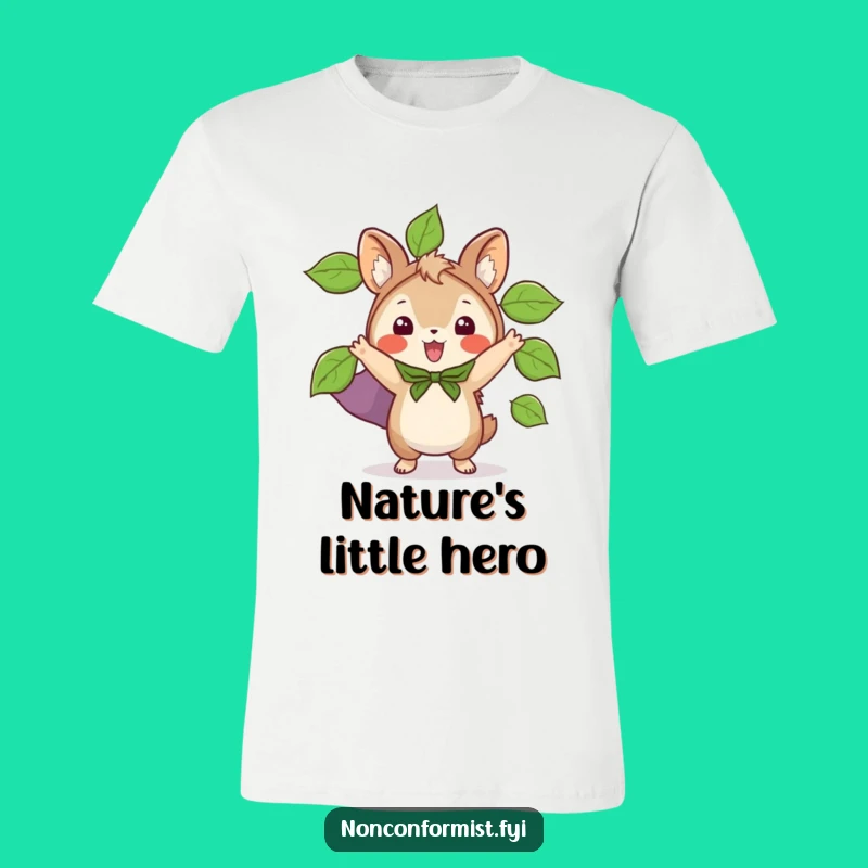 Funny Leaf Cape Animal T-Shirt: Eco-hero style, perfect adventurous gift.