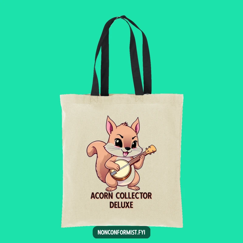 Funny Squirrel Banjo Tote Bag: Carry Your Tunes with Attitude!