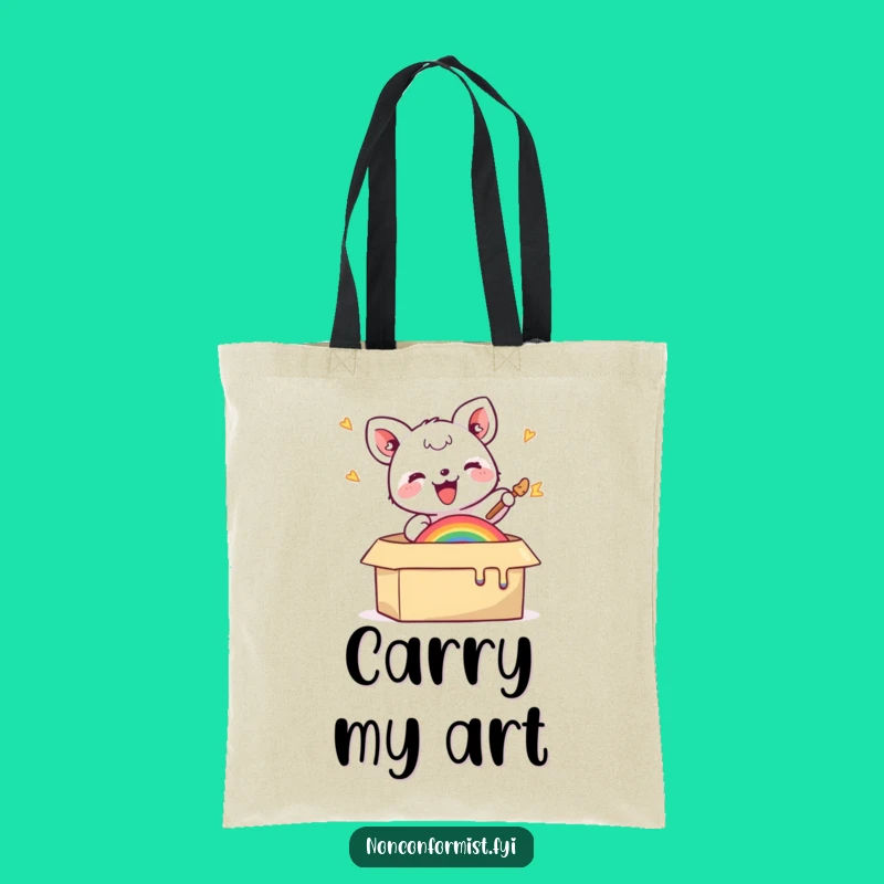 Funny Animal Art Tote Bag - Giggle-Inducing Gift for Art Enthusiasts