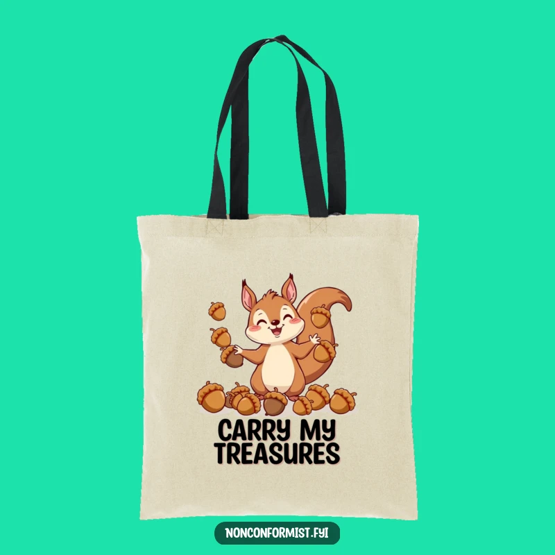 Funny Squirrel Juggling Acorns Tote Bag - Carry Your Chaos Hilariously