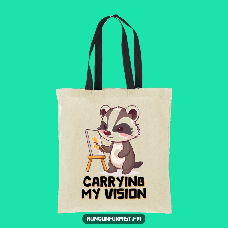 Funny Badger Artist Tote Bag: Carry Your Creative Spirit!