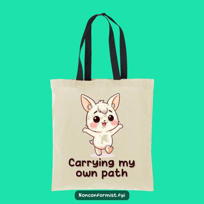 Funny Mismatched Ears Marching Tote Bag: Carry Your Unique Direction