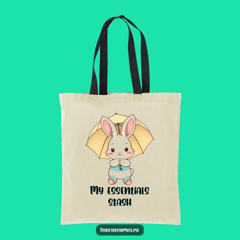 Funny Shy Bunny Tote Bag: Carry Your Charm, a Hilarious Gift for Everyday