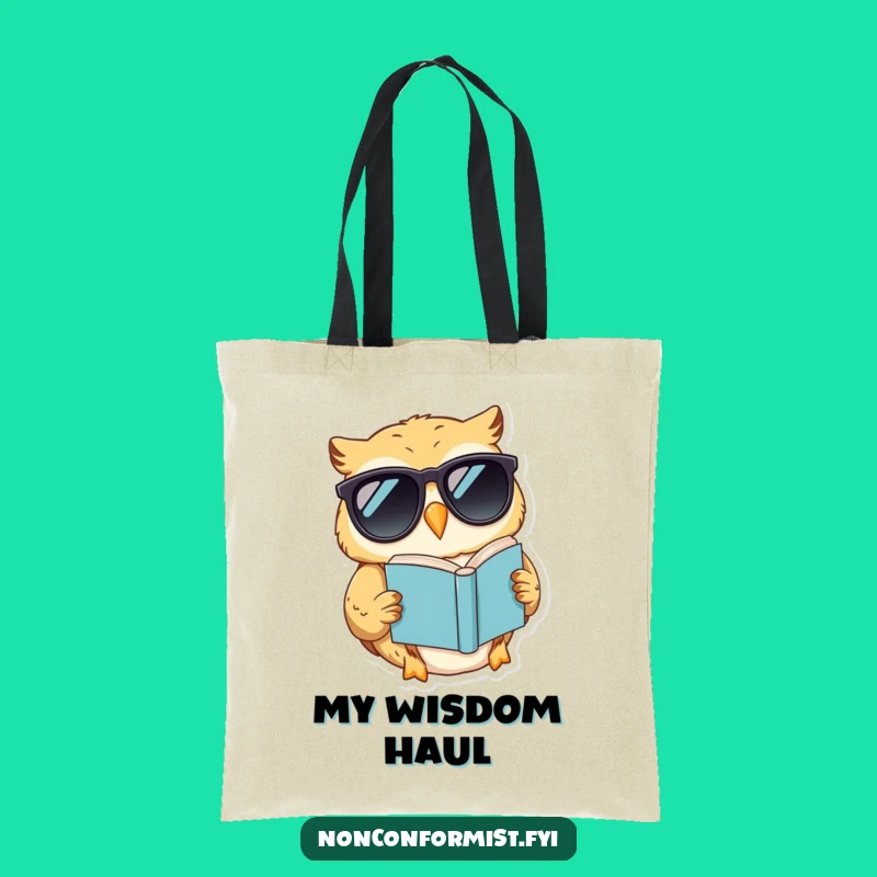 Funny Owl Sunglasses Tote Bag - Carry Your Books & Coolness Hilariously